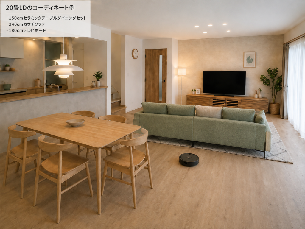 新築20畳LDKの家具選びで失敗しない!ソファ・ダイニング・テレビボードの選び方