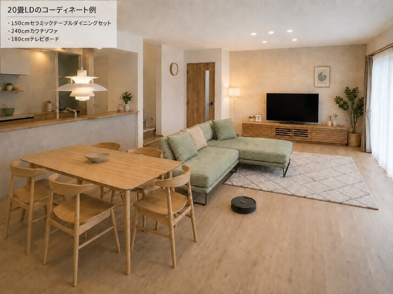 新築20畳ＬＤＫの家具選びで失敗しない！ソファ・ダイニング・テレビボードの選び方
